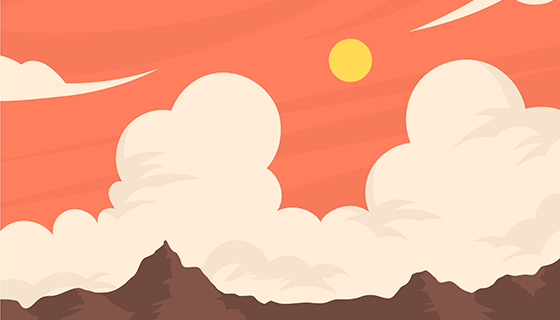 多云的天空背景矢量素材(EPS/AI)