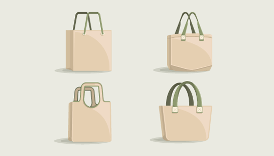 手提袋/手提包平面设计矢量素材(AI/EPS)