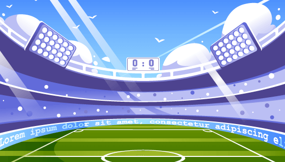 扁平风格的足球场背景矢量素材(AI/EPS)