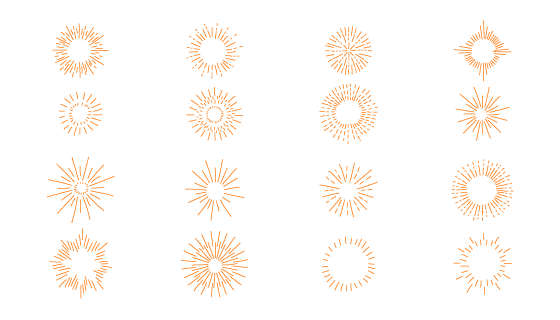 16个简单的手绘太阳矢量素材(AI/EPS)