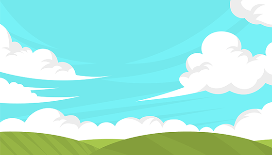 扁平风格多云天空背景矢量素材(EPS/AI)