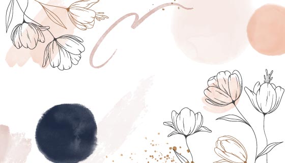 手绘水彩风格花卉背景矢量素材(AI/EPS)