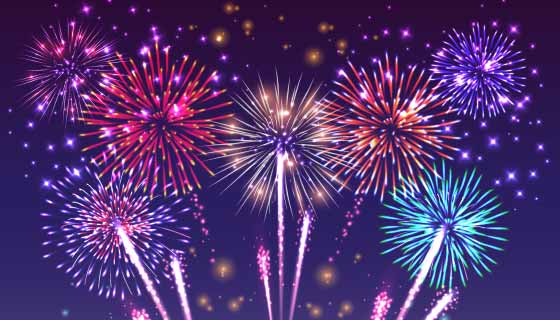 璀璨的烟花矢量素材(EPS)