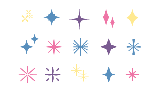 手绘风格闪亮的星星矢量素材(AI/EPS/PNG)