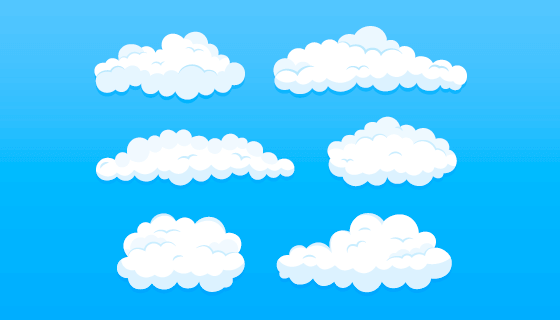 扁平风格的白云矢量素材(AI/EPS/PNG)