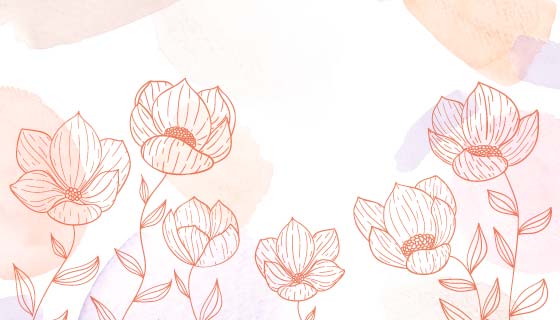 手绘水彩花卉背景矢量素材(AI/EPS)