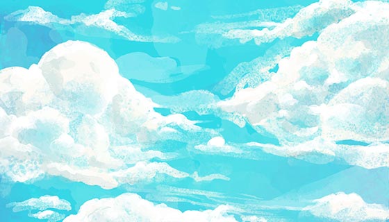 水彩天空白云背景矢量素材(EPS/AI)
