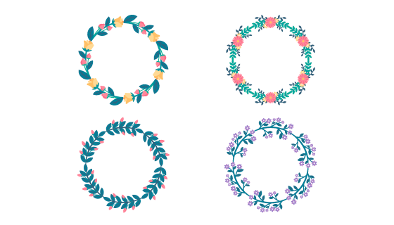 四个漂亮的花环矢量素材(AI/EPS/PNG)