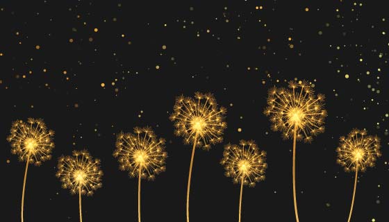 金色的蒲公英矢量素材(EPS)