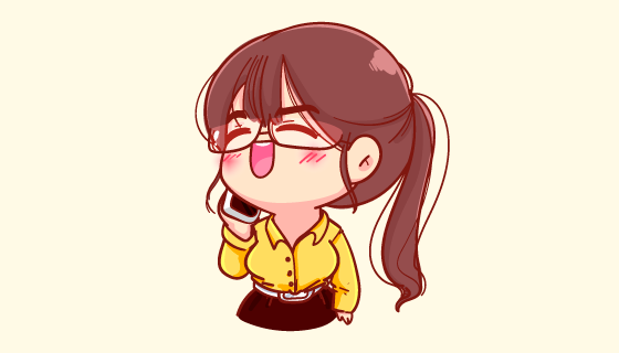 卡通风格打电话的女孩矢量素材(EPS/PNG)