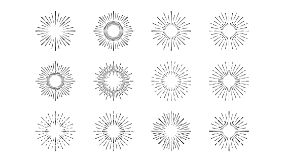 手绘风格的太阳光芒矢量素材(AI/EPS)