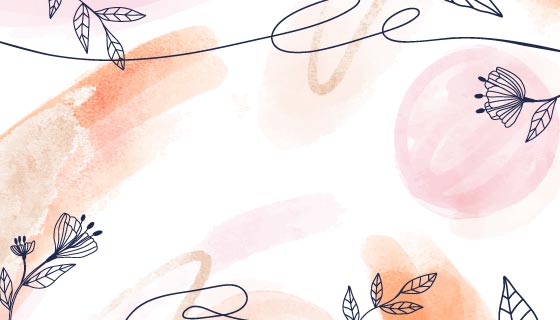 手绘水彩花卉背景矢量素材(AI/EPS)