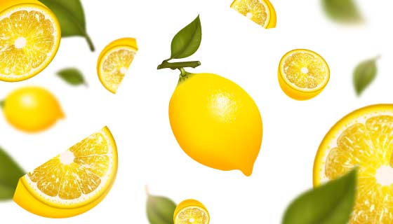 夏日清爽柠檬背景矢量素材(EPS)