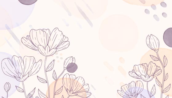 手绘水彩风格花卉背景矢量素材(AI/EPS)