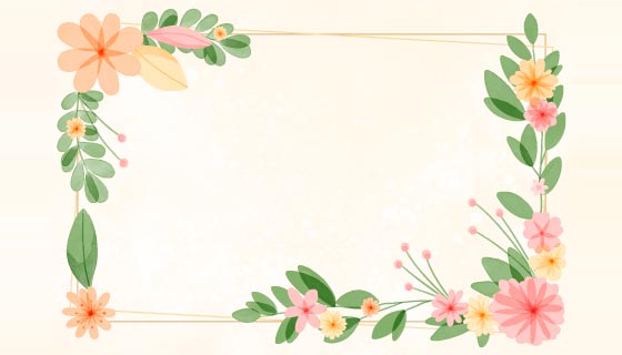 漂亮的水彩花卉边框矢量素材(AI/EPS)