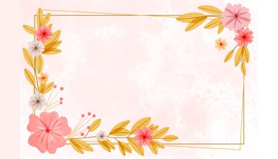 漂亮的水彩花卉边框矢量素材(AI/EPS)