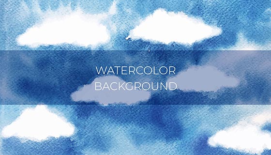 水彩天空白云背景矢量素材(EPS/AI)