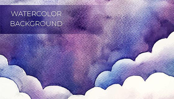 水彩天空白云背景矢量素材(EPS/AI)
