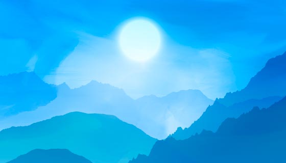 水彩风格山脉背景矢量素材(EPS)