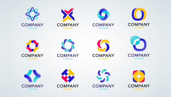 12个多彩创意logo矢量素材(EPS/PNG)