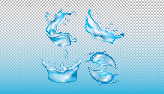 4个水花矢量素材(EPS/AI)