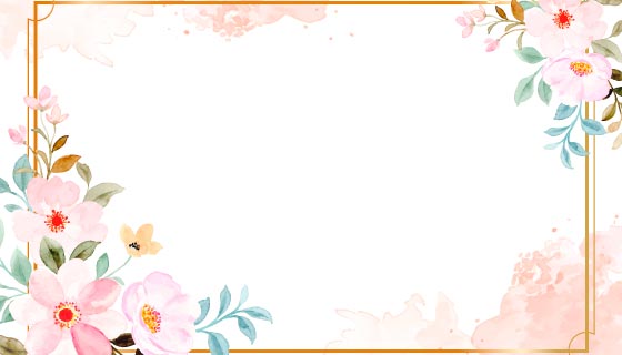 漂亮的水彩花卉边框矢量素材(EPS)