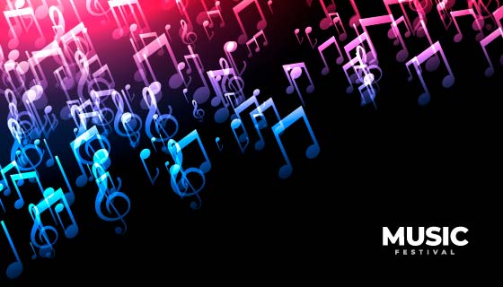 渐变的音乐符号背景矢量素材(EPS)