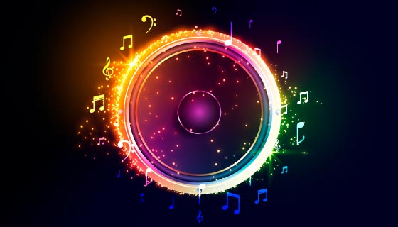 多彩闪亮的音箱/扬声器矢量素材(EPS)