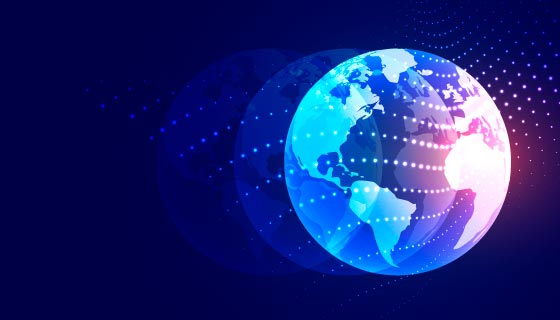 光粒子照亮地球矢量素材(EPS)