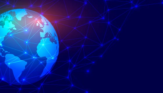 数字网络连接地球矢量素材(EPS)