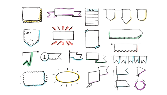 手绘涂鸦元素矢量素材(EPS/PNG)