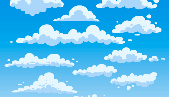 扁平风格的白云矢量素材(AI/EPS)