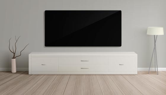 逼真的客厅电视墙设计矢量素材(AI/EPS)