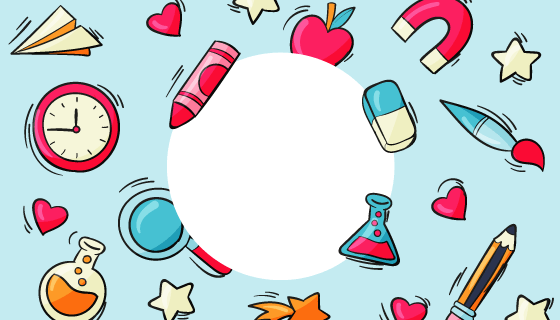 学习工具设计开学返校背景矢量素材(AI/EPS)