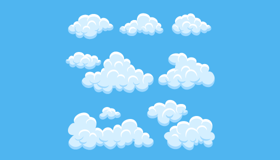扁平风格的白云矢量素材(AI/EPS)