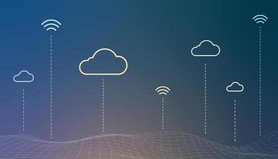 Wifi和云服务科技背景矢量素材(EPS)