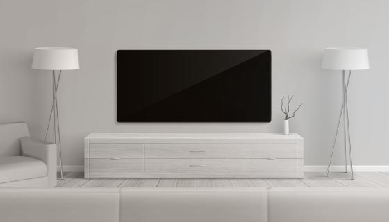 逼真的客厅电视墙设计矢量素材(AI/EPS)