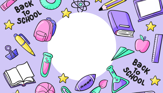 手绘学习工具设计开学返校背景矢量素材(AI/EPS)