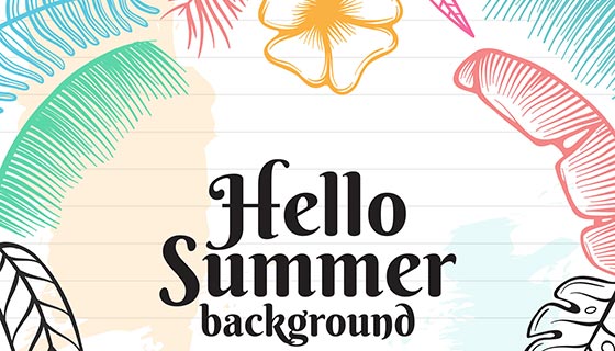 多彩夏日花朵矢量素材(EPS/AI)