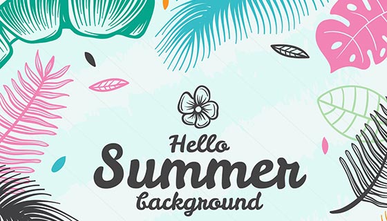 多彩夏日花朵矢量素材(EPS/AI)