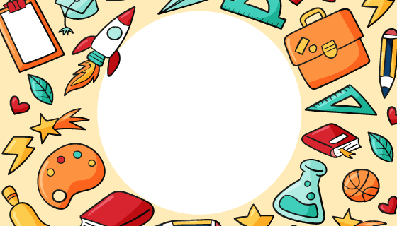 手绘学习工具设计开学返校矢量素材(AI/EPS)