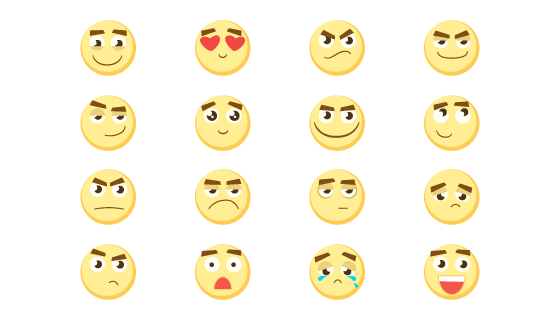 16个可爱表情的矢量素材(EPS/PNG)