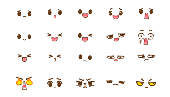 20个卡通风格的面部表情矢量素材(EPS)