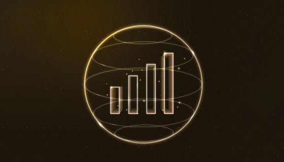 金色的网络信号图标矢量素材(EPS)