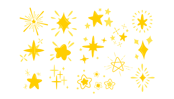 各种各样金色可爱的星星矢量素材(AI/EPS/PNG)