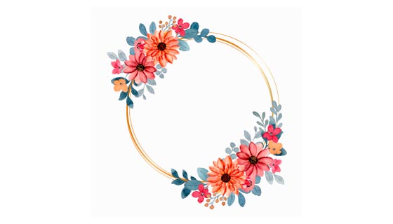漂亮的水彩花环矢量素材(EPS/PNG)