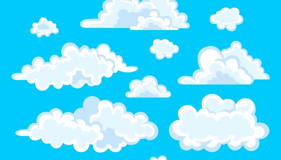 扁平风格的白云矢量素材(AI/EPS)
