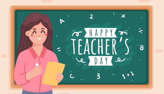 微笑的老师教师节背景矢量素材(AI/EPS)