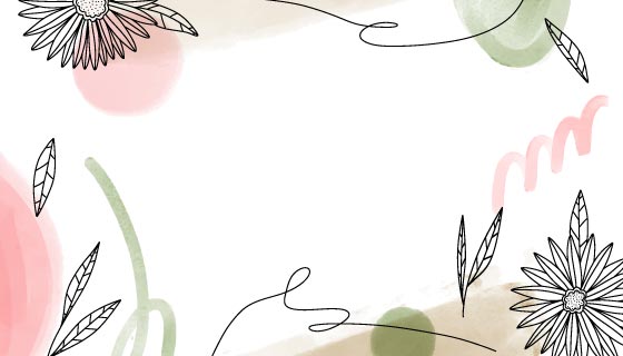 水彩花卉背景矢量素材(AI/EPS)