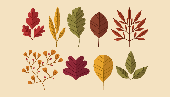 不同的秋叶矢量素材(AI/EPS/PNG)